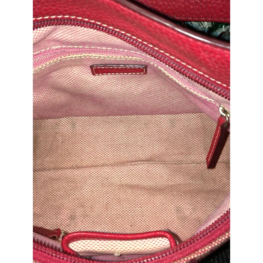 Dooney & Bourke Red Monogram Canvas Leather  Shoulder Bag Purse SEE Last Pic